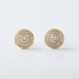 Round Cut Lab Grown Diamond Cluster Stud Earrings