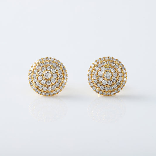 Round Cut Lab Grown Diamond Cluster Stud Earrings