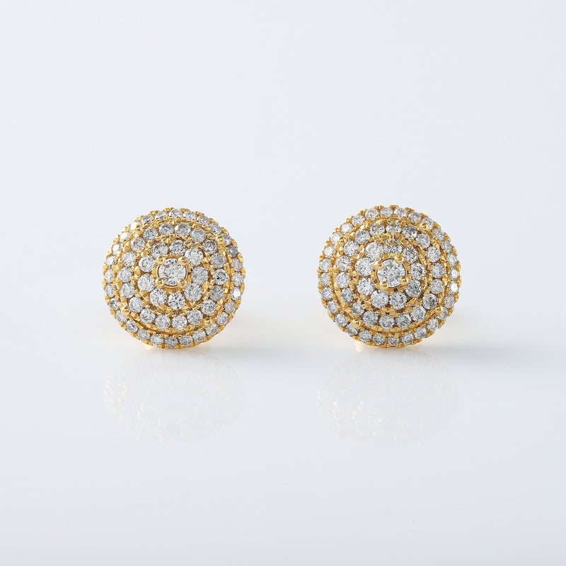 Round Cut Lab Grown Diamond Cluster Stud Earrings