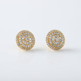 Round Cut Lab Grown Diamond Cluster Stud Earrings