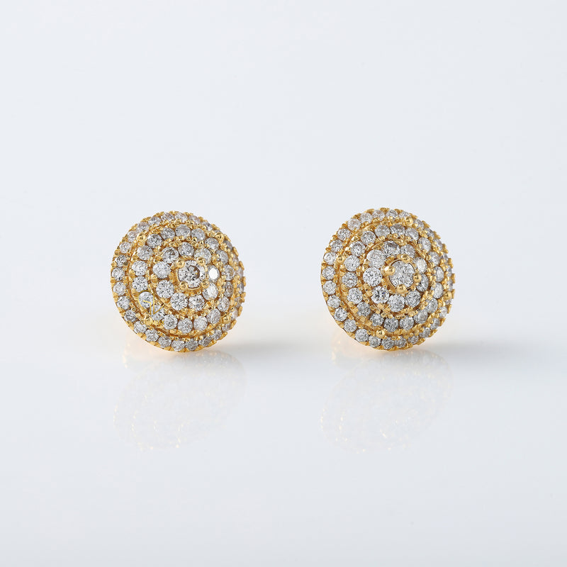 Round Cut Lab Grown Diamond Cluster Stud Earrings