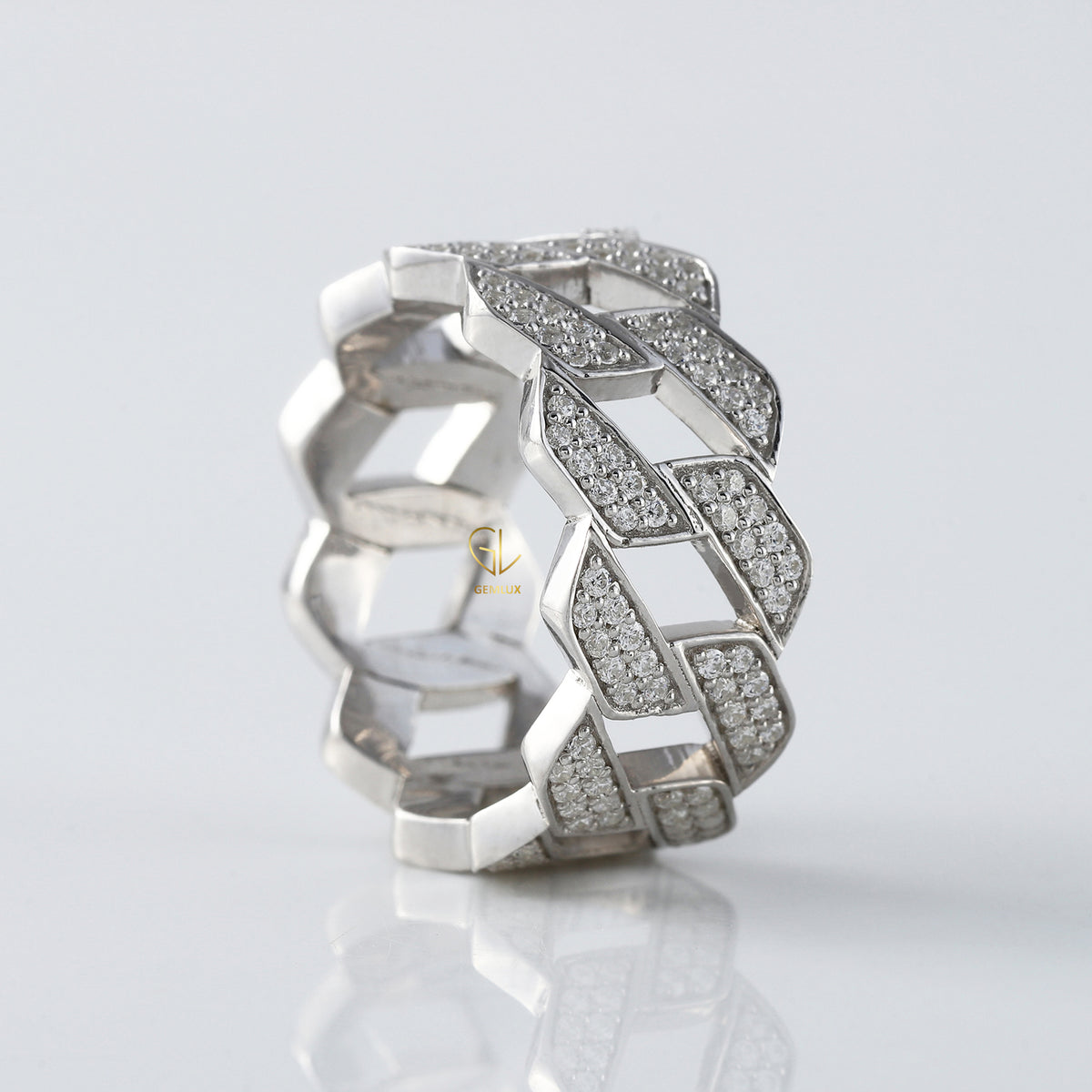 Round Cut Lab Grown Diamond Cuban Ring