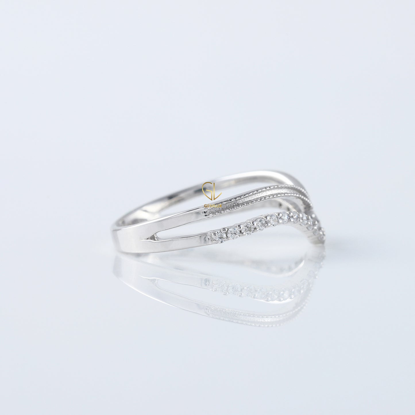 Round Cut Lab Grown Diamond Curved Wedding Band