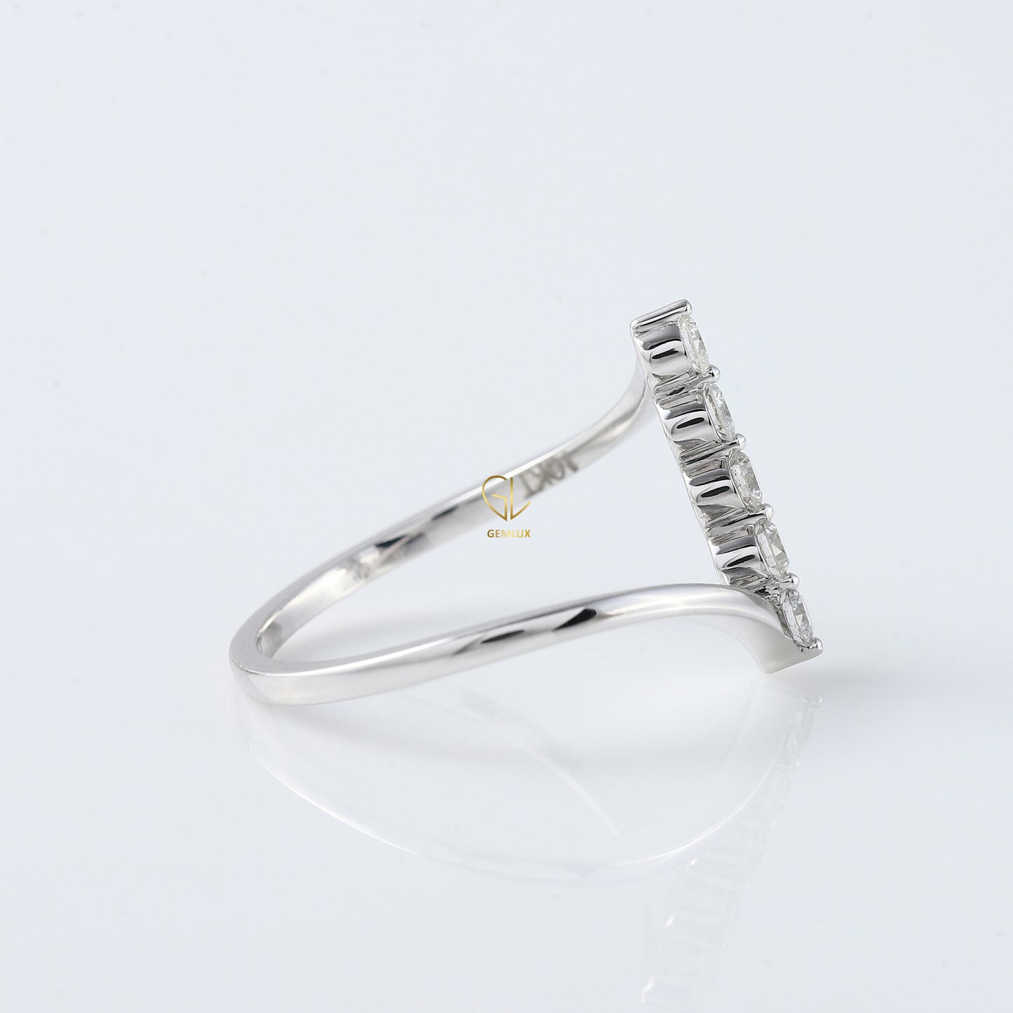 Round Cut Lab Grown Diamond Five Stone Bypass Ring