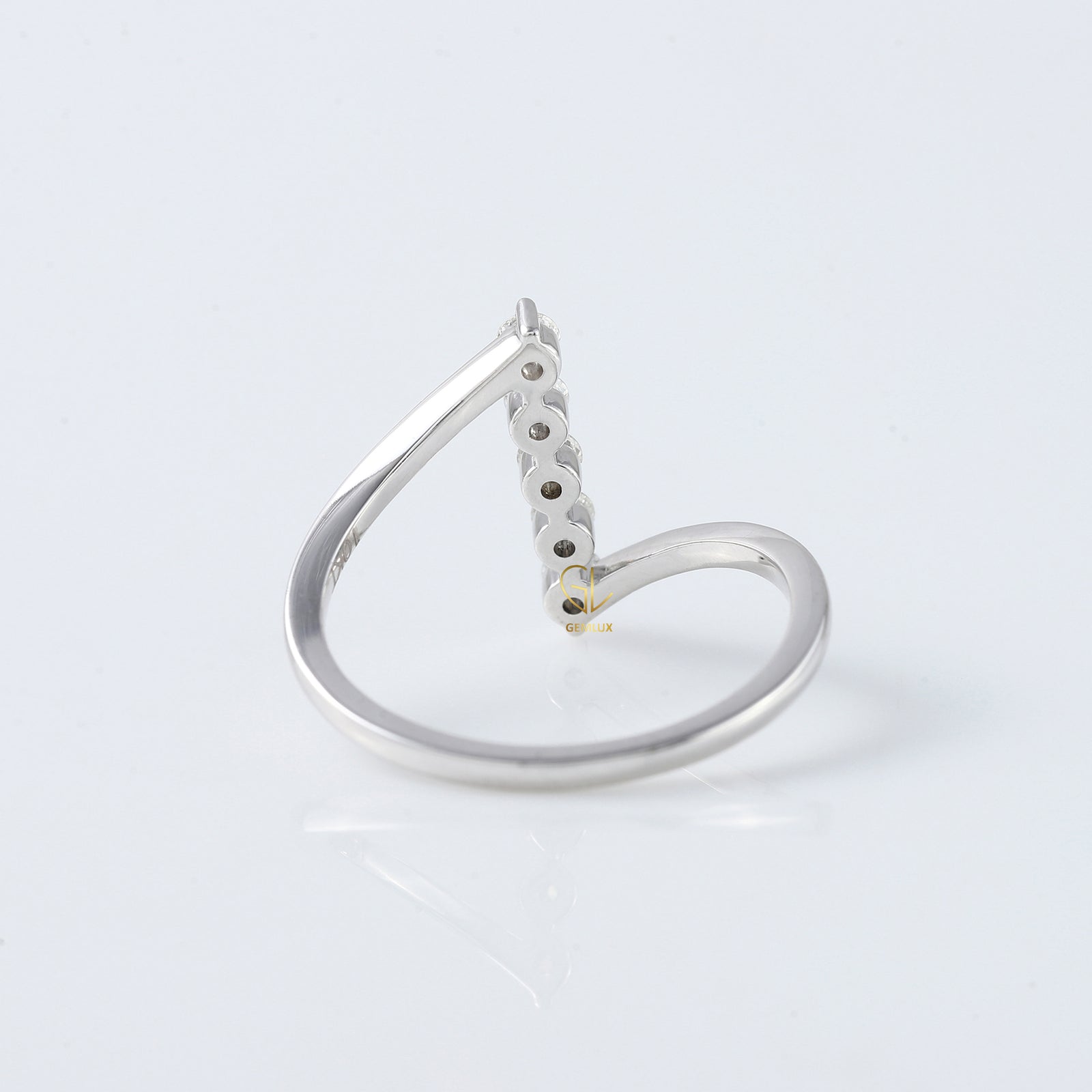 Round Cut Lab Grown Diamond Five Stone Bypass Ring