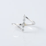 Round Cut Lab Grown Diamond Five Stone Bypass Ring