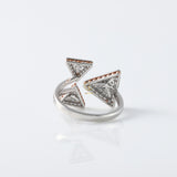 Round Cut Lab Grown Diamond Open Cuff Engagement Ring