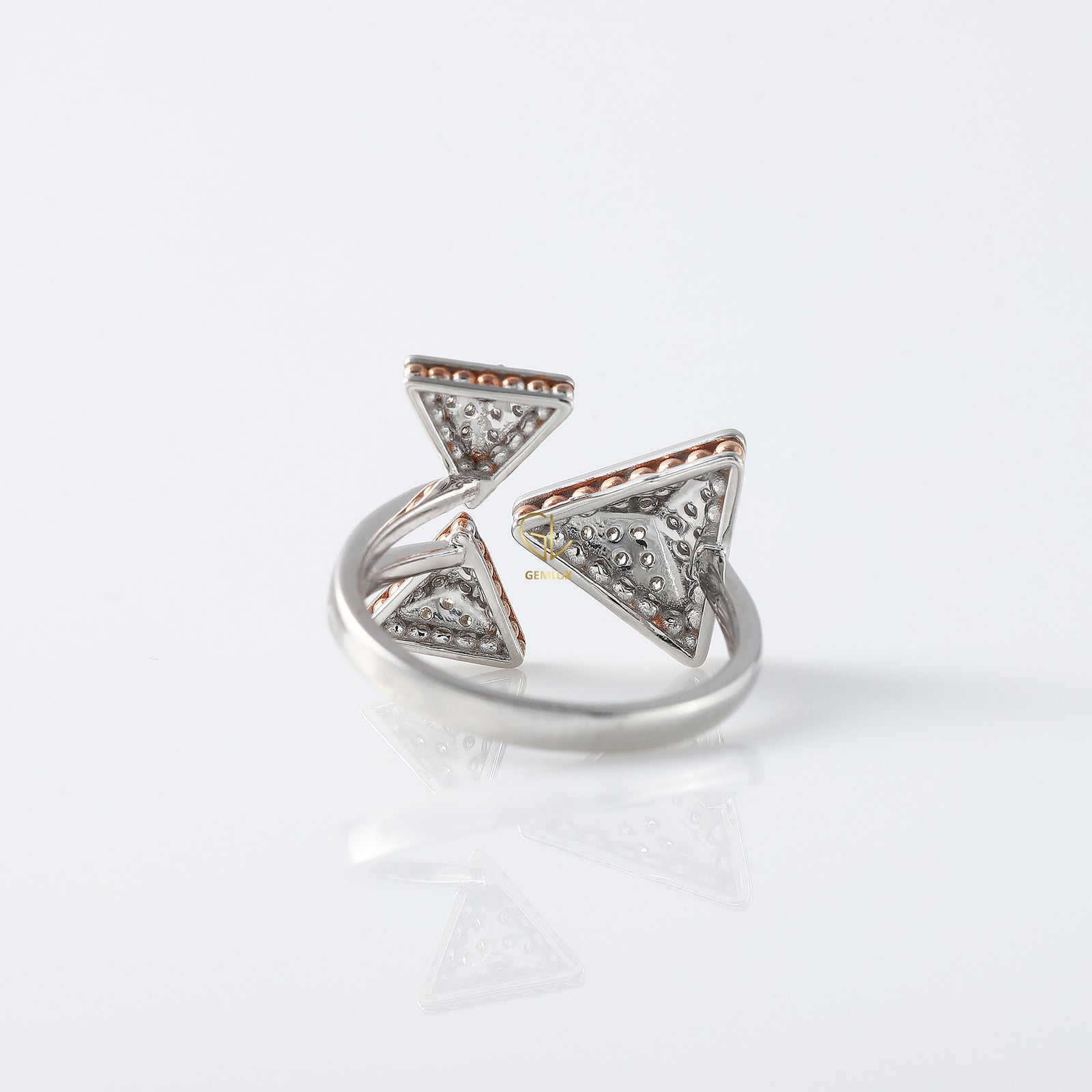 Round Cut Lab Grown Diamond Open Cuff Engagement Ring