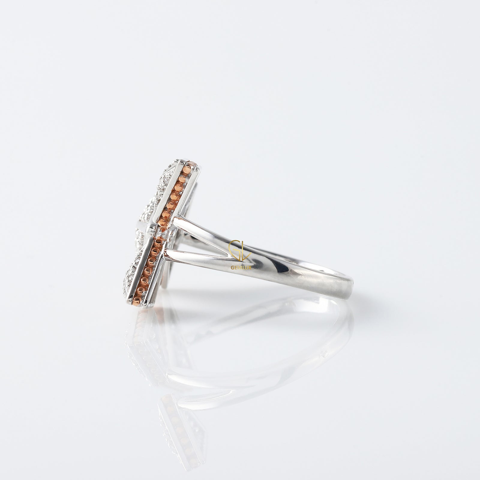 Round Cut Lab Grown Diamond Open Cuff Engagement Ring
