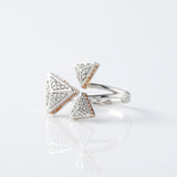 Round Cut Lab Grown Diamond Open Cuff Engagement Ring