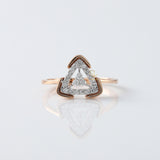 Round Cut Lab Grown Diamond Triangle Shap Engagement Ring