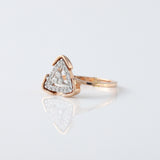 Round Cut Lab Grown Diamond Triangle Shap Engagement Ring