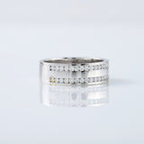 Round Cut Lab Grown Diamond Two Row Wedding Band