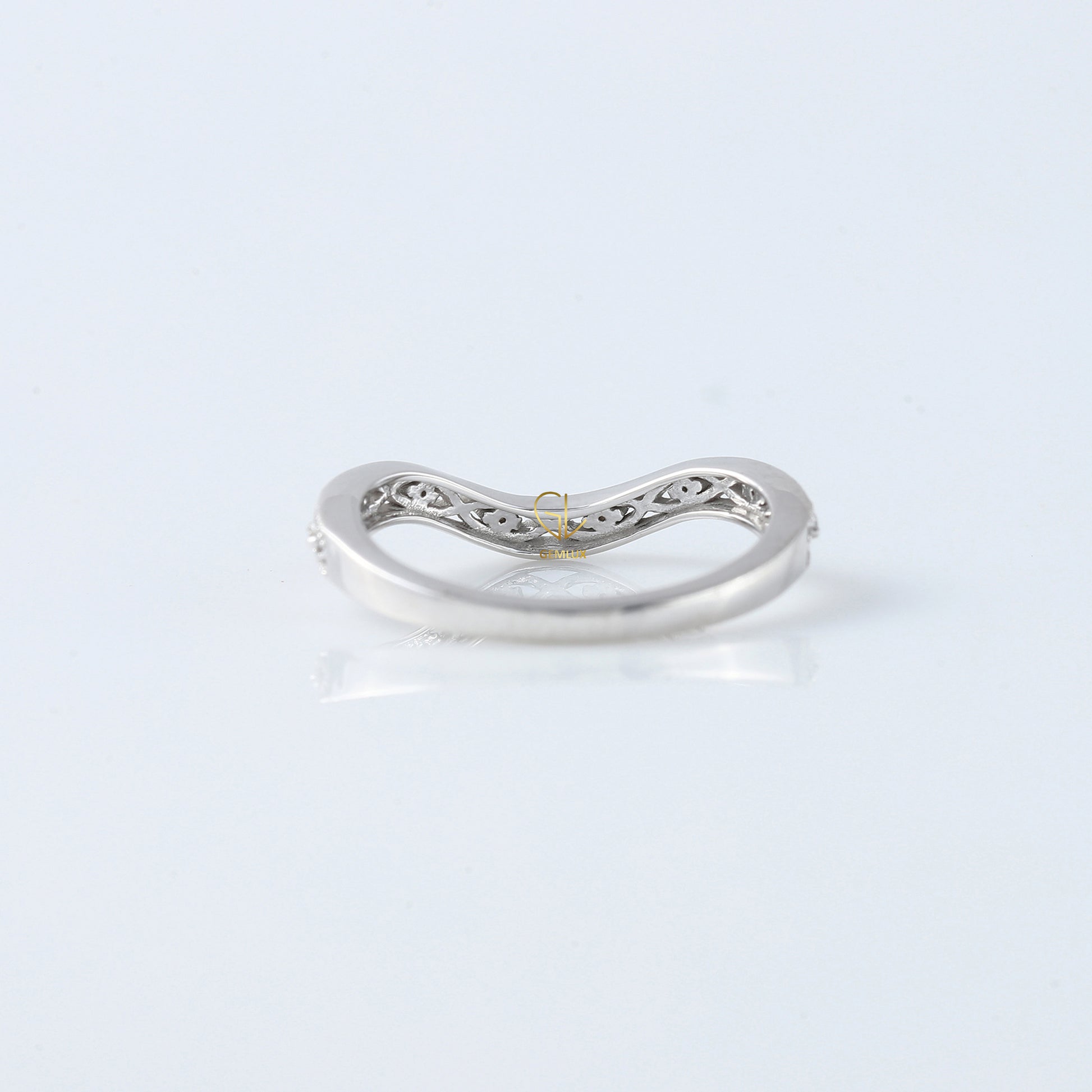 Round Cut Lab Grown Diamond Vintage Art Deco Band