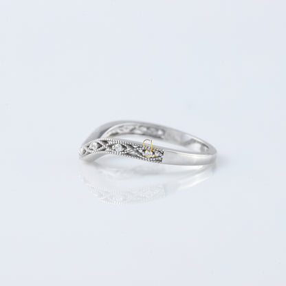 Round Cut Lab Grown Diamond Vintage Art Deco Band