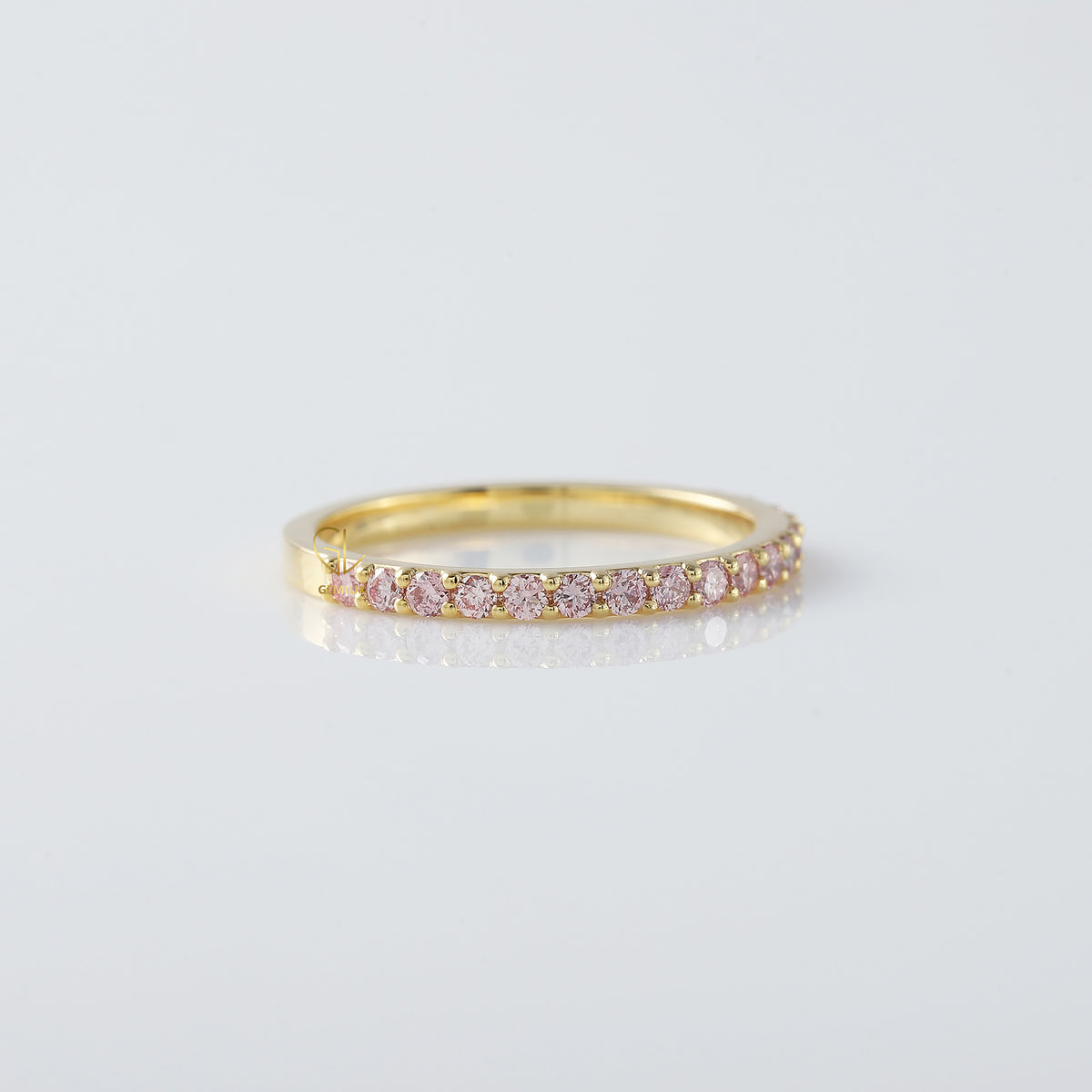Round Cut Lab Grown Half Eternity Wedding Band