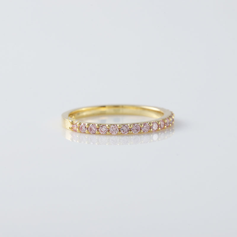 Round Cut Lab Grown Half Eternity Wedding Band