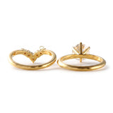 Round Cut Lab Grown Solitaire Engagement Ring With Matching Curved Ring Set