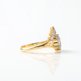 Round Cut Lab Grown Split Shank Queen Crown Ring