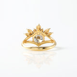 Round Cut Lab Grown Split Shank Queen Crown Ring