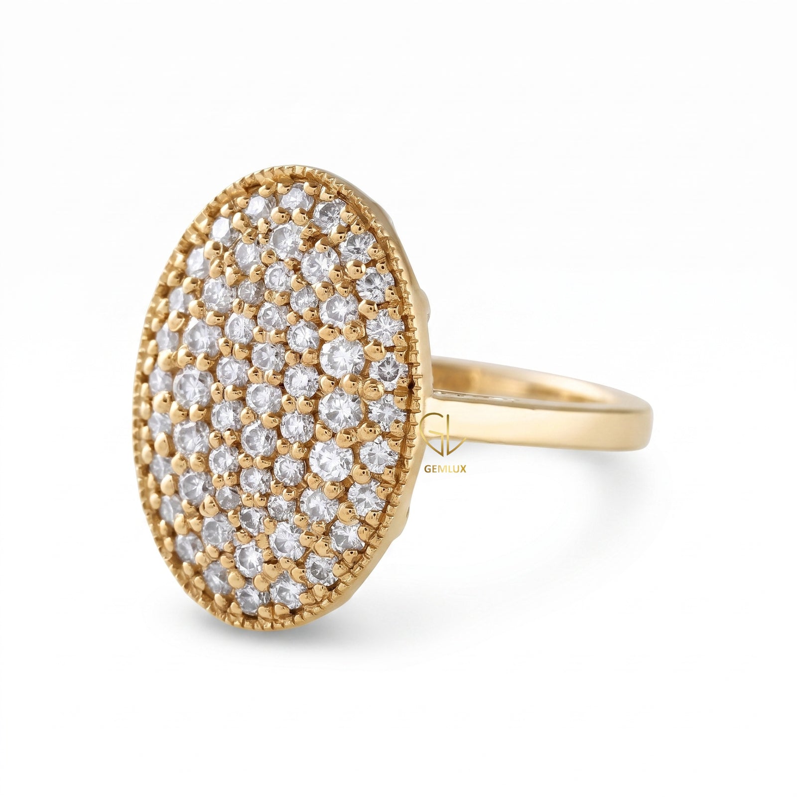 Round Cut Moissanite Cluster Engagement Ring - Twinlight Bella's Inspired