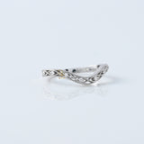 Round Cut Moissanite Diamond Art Deco Curve Wedding Band
