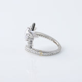 Round Cut Moissanite Diamond Bypass Engagement Ring