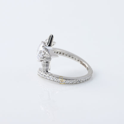 Round Cut Moissanite Diamond Bypass Engagement Ring