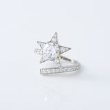 Round Cut Moissanite Diamond Bypass Engagement Ring