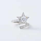 Round Cut Moissanite Diamond Bypass Engagement Ring
