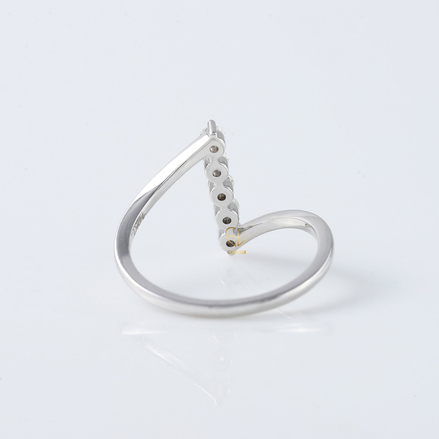 Round Cut Moissanite Diamond Five Stone Bypass Ring