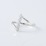 Round Cut Moissanite Diamond Five Stone Bypass Ring