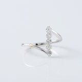 Round Cut Moissanite Diamond Five Stone Bypass Ring