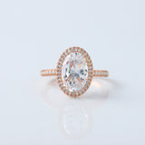Round Cut Moissanite Diamond Hidden Halo Engagement Ring