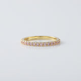 Round Cut Moissanite Half Eternity Wedding Band