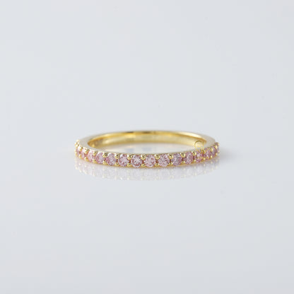 Round Cut Moissanite Half Eternity Wedding Band
