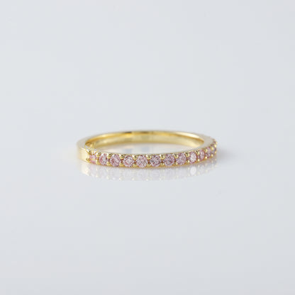 Round Cut Moissanite Half Eternity Wedding Band
