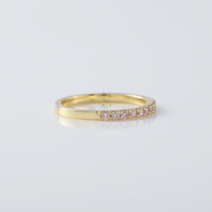 Round Cut Moissanite Half Eternity Wedding Band