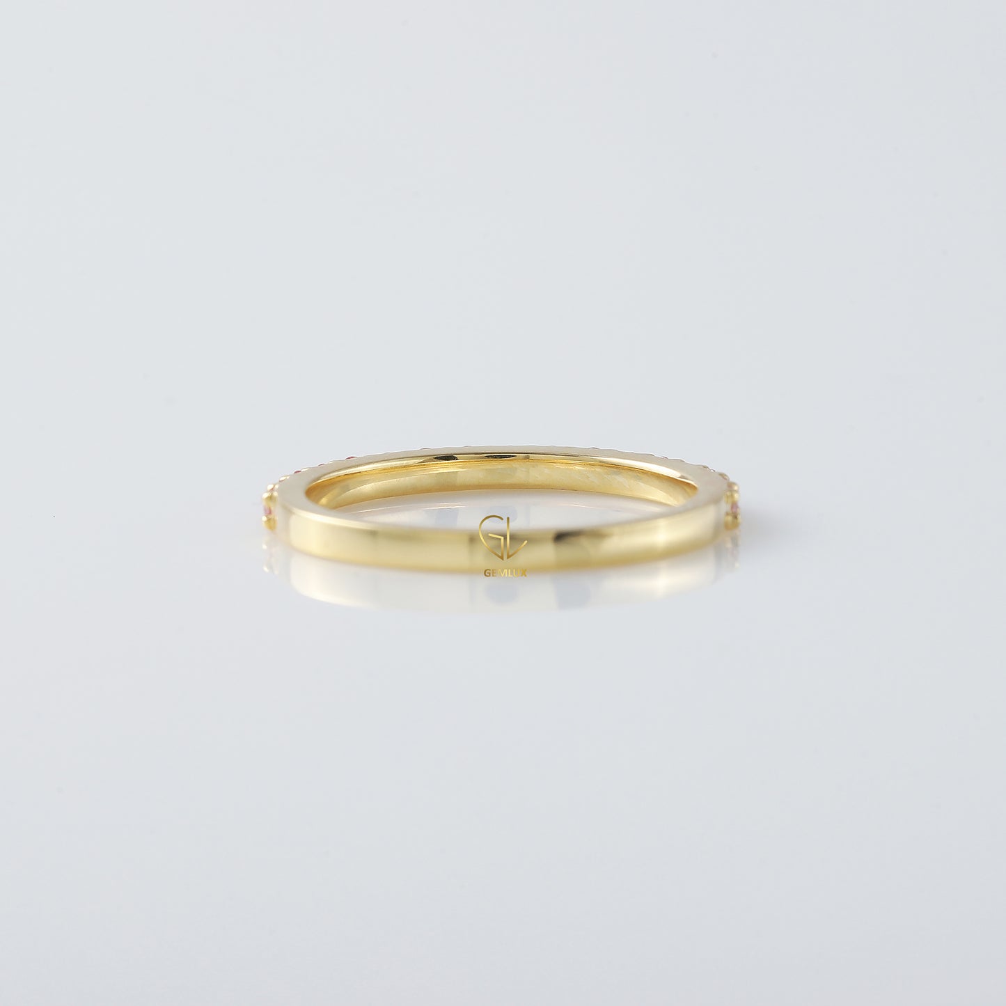Round Cut Moissanite Half Eternity Wedding Band