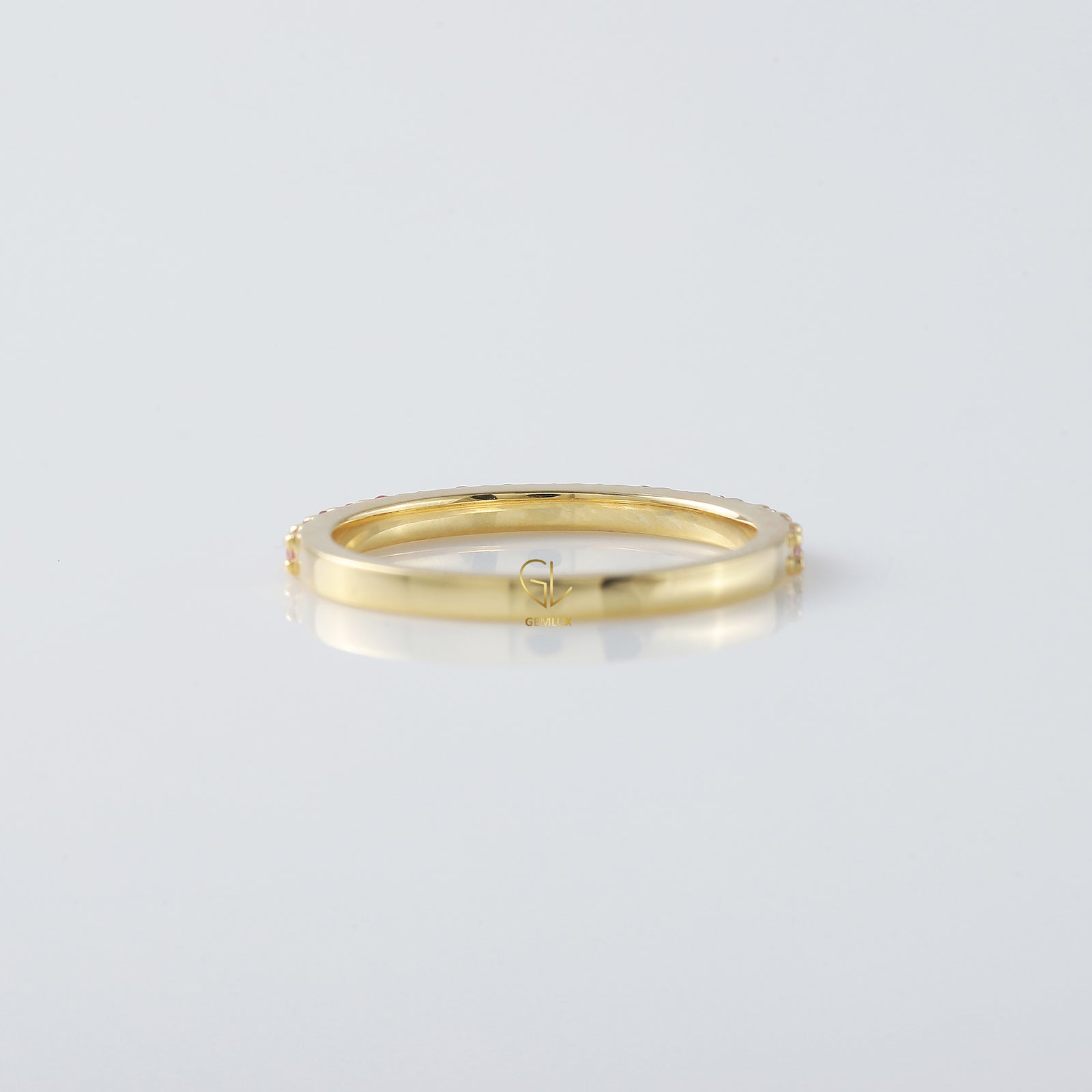 Round Cut Moissanite Half Eternity Wedding Band