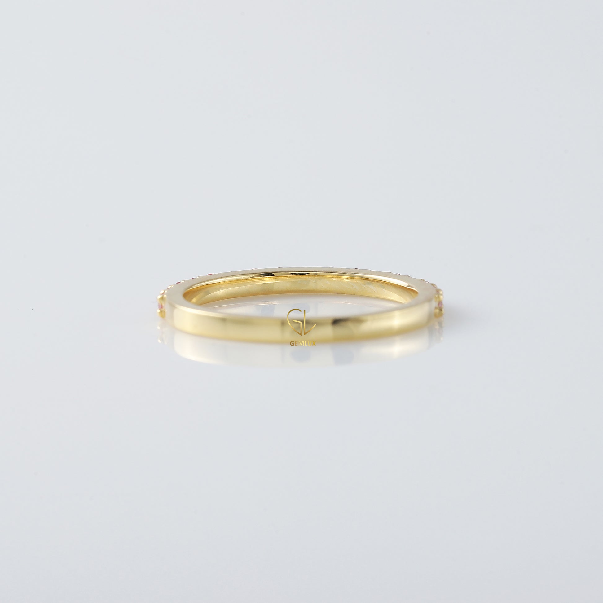 Round Cut Moissanite Half Eternity Wedding Band