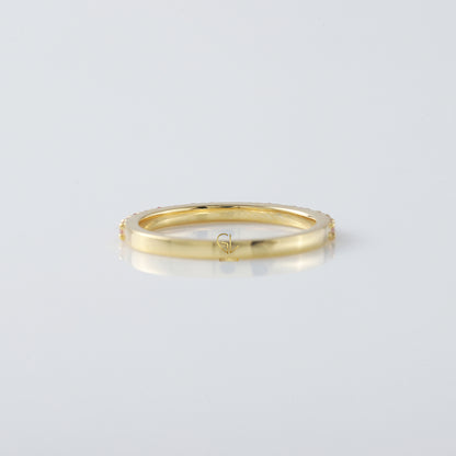 Round Cut Moissanite Half Eternity Wedding Band