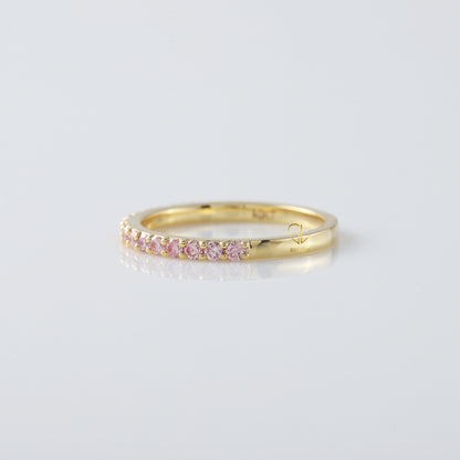 Round Cut Moissanite Half Eternity Wedding Band