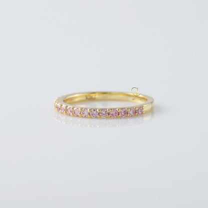 Round Cut Moissanite Half Eternity Wedding Band