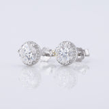Round Cut Moissanite Halo Earrings