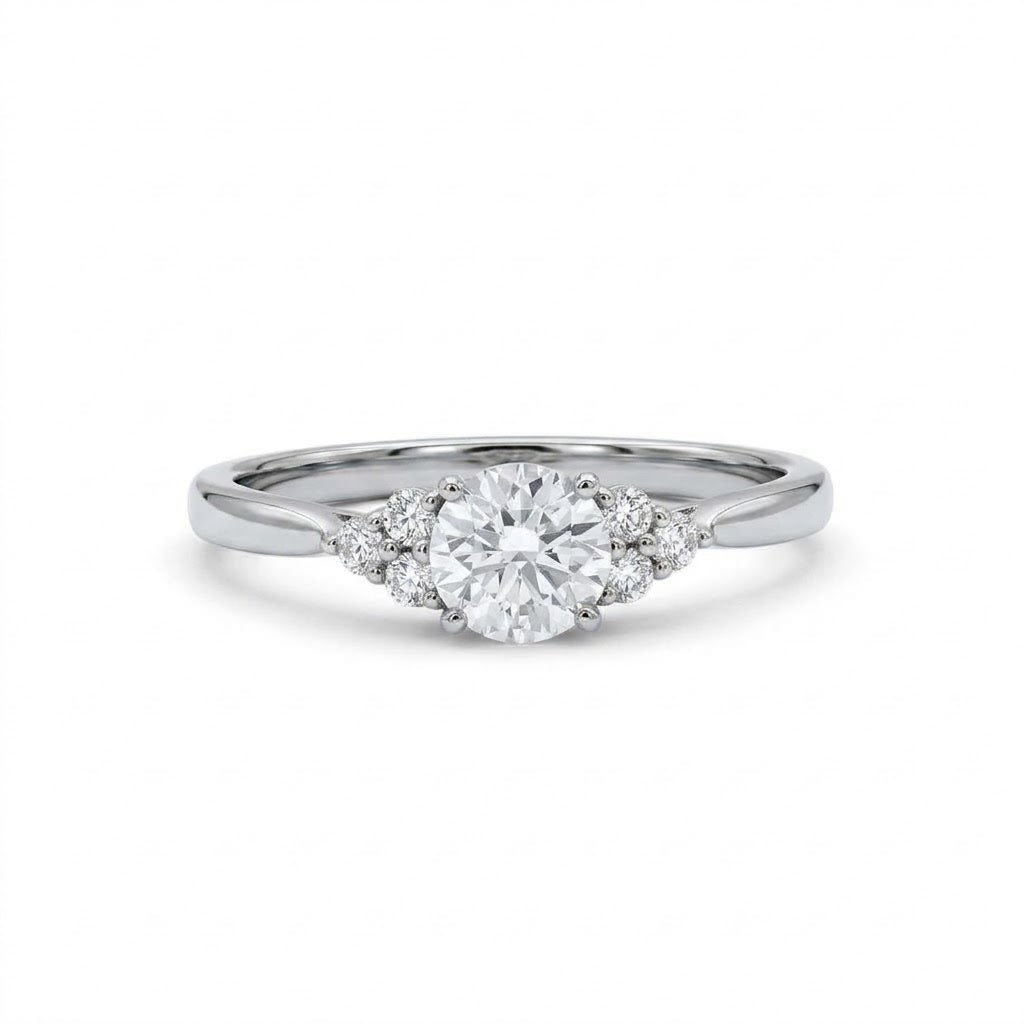 Round Cut Moissanite Seven Stone Ring