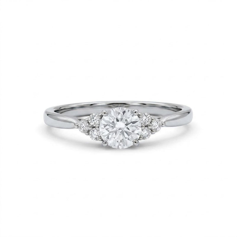 Round Cut Moissanite Seven Stone Ring