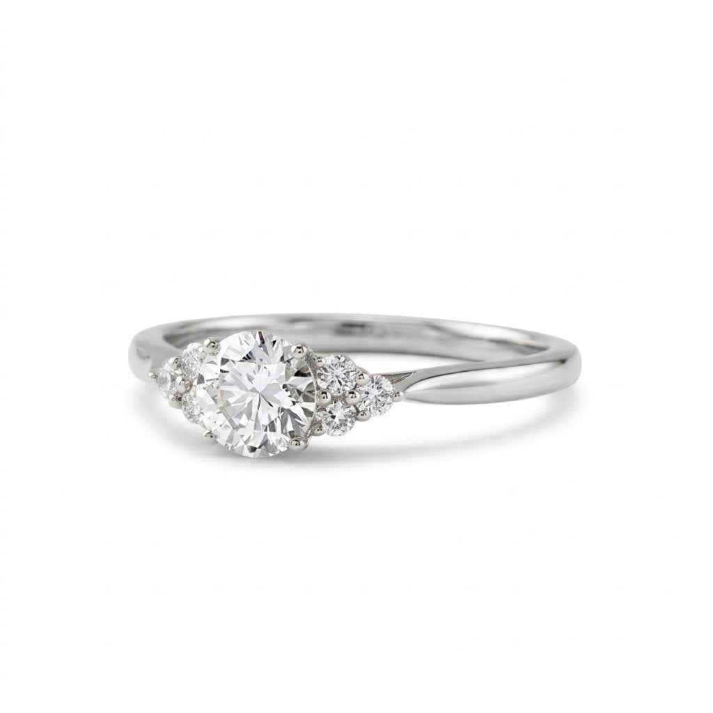 Round Cut Moissanite Seven Stone Ring