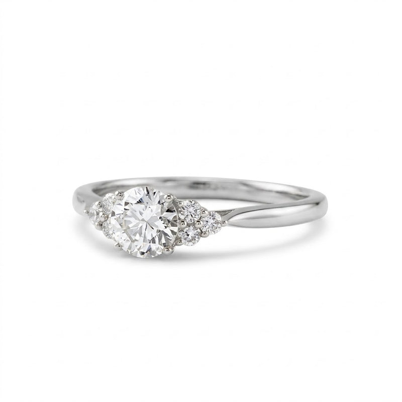 Round Cut Moissanite Seven Stone Ring