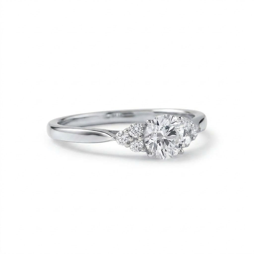 Round Cut Moissanite Seven Stone Ring